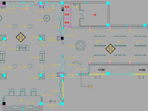  商店展柜装饰 CAD施工图 