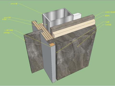  石材与不锈钢相接cad节点图 