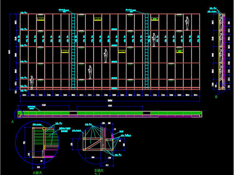  户外广告牌cad施工图 