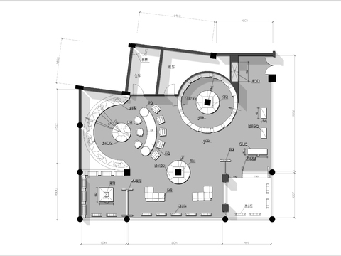  200㎡珠宝店cad平面图 