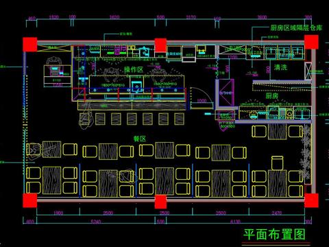 寿司店cad施工图 