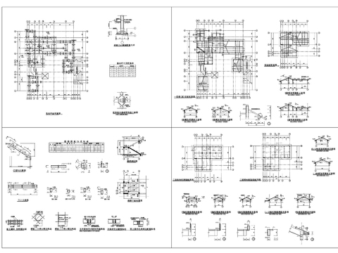  仿古建筑cad施工图 