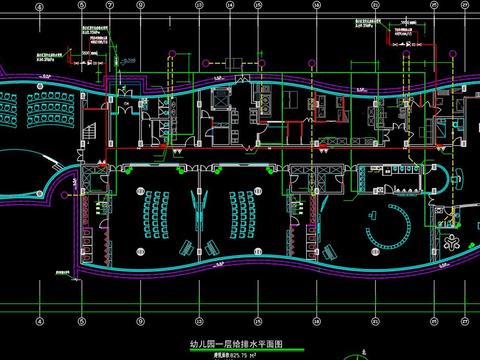  三层幼儿园全套cad施工图 