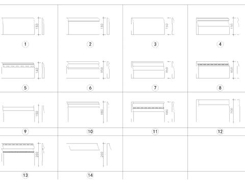  欧式柱头 线条 腰线 踢脚线cad图库 