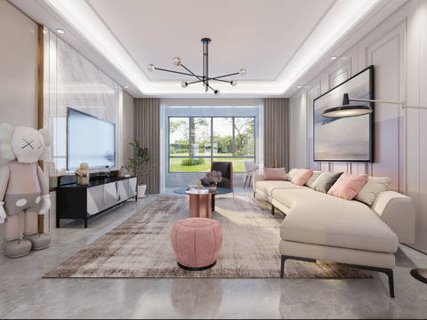  现代私宅高清效果图CAD施工图水电图 