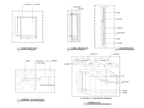  后厨设备家具cad大样图 