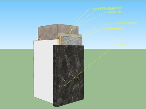  石材与乳胶漆相接cad节点图 
