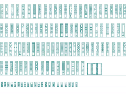  中式雕花隔断CAD施工图 