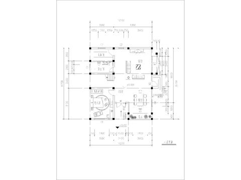  农村自建房 独栋别墅cad平面图 