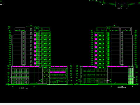  娱乐城大厦平立剖图 