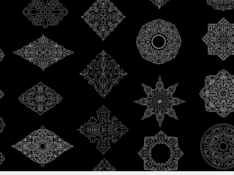  极品花纹cad图库 