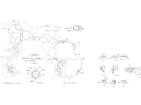  涌泉池、鱼池、泳池节点大样 