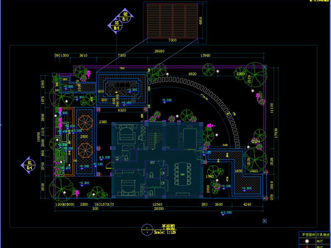  庭院鱼池花池葡萄架cad节点大样图 