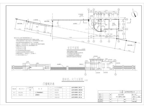  小區(qū)入口大門cad施工圖 