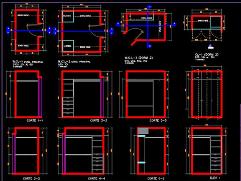  壁橱节点大样图 