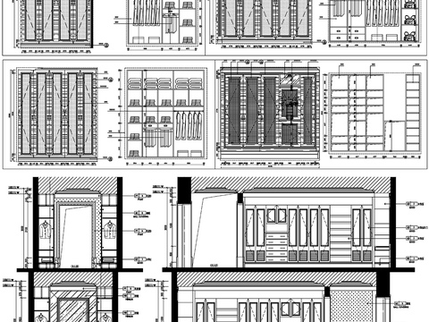  衣柜设计详图剖面大样图设计素材cad图库 