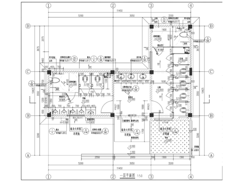  公厕cad施工图 