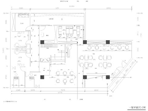 美發(fā)店cad施工圖 