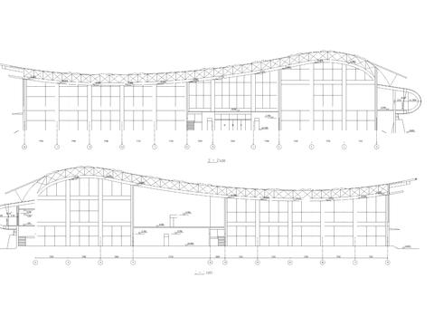  職工訓練中心建筑cad施工圖 