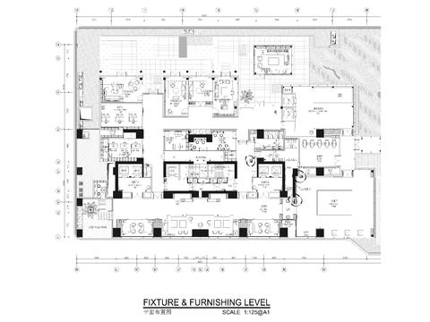  1710㎡售楼处cad平面图 