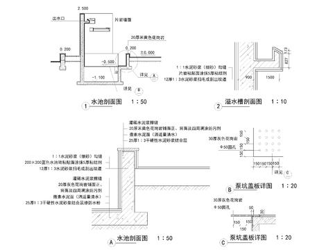  水池景墙CAD平面图 