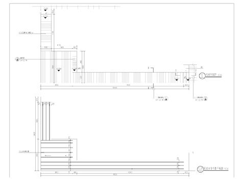  木栈道cad大样图 