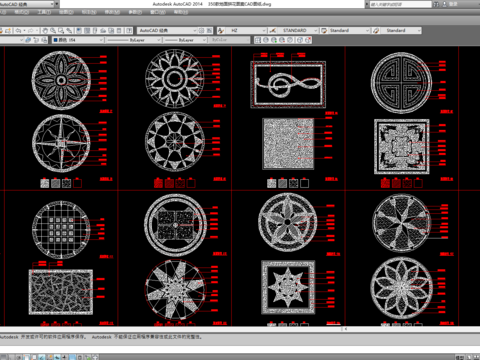  350款地面拼花CAD图纸 