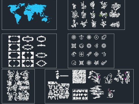  花纹cad图库 