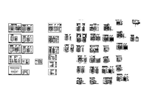  衣柜书桌立面全套CAD施工图库 