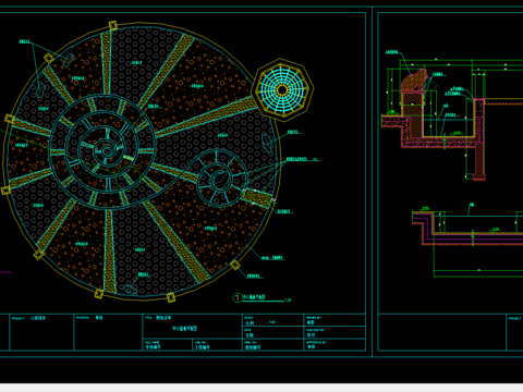 圆形活动广场施工图 