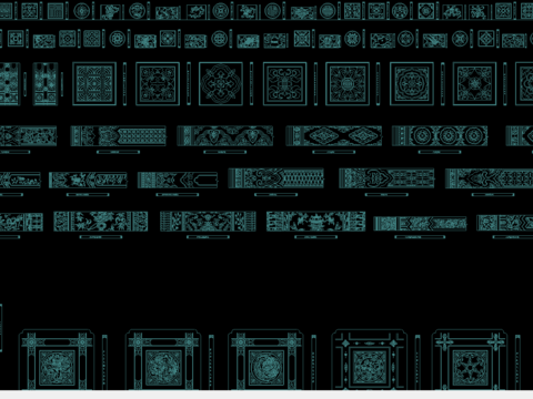  中式雕花cad图库 