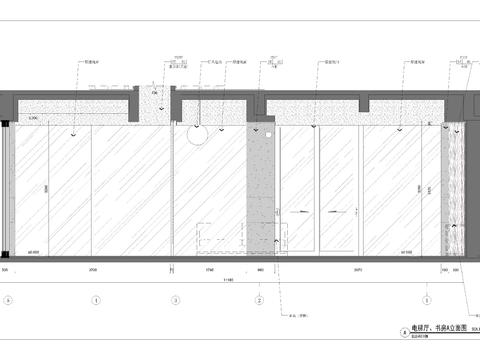  电梯厅书房立面大样图 