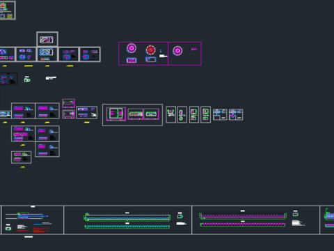  超全投影光路图平面球面长廊全景cad图库 