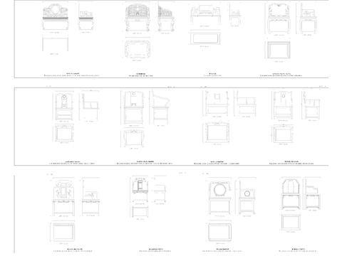  中式CAD模块集 桌椅 床 柜 门 窗cad图库 