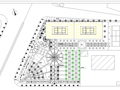  健身广场cad施工图 