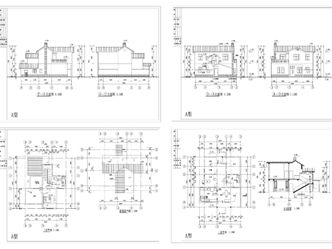  36美丽乡村CAD建筑图cad平面图 