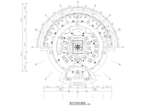  圆形舞厅布置cad平面图 