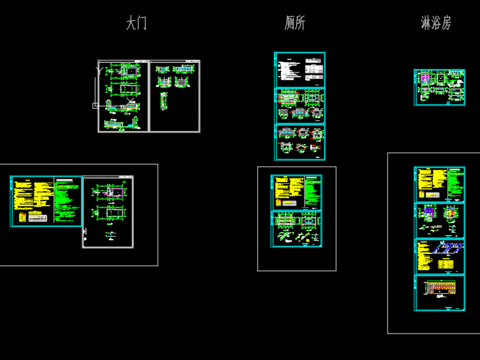  重岗中学大门给排水CAD施工图 