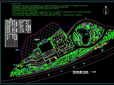  度假村綠化方案平面圖CAD景觀圖 
