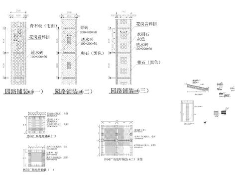  园林景观绿化，公园景观cad大样图 