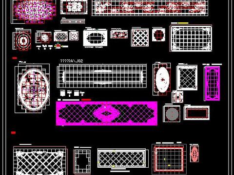  大理石拼花水刀CAD图库 