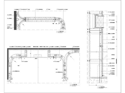  卫生间干挂石材墙身cad大样图 