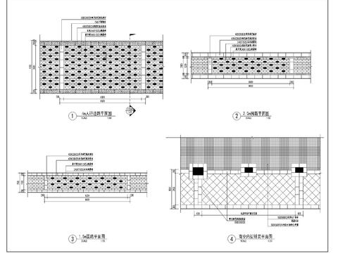  铺装人行道标准图 平面图 