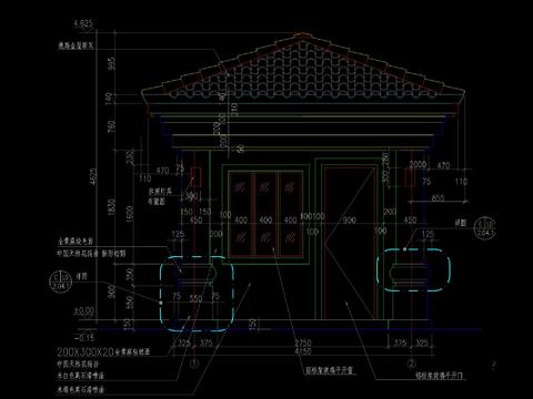  歐式門衛(wèi)房CAD施工圖 