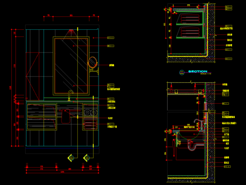  酒店标间洗手台节点大样 