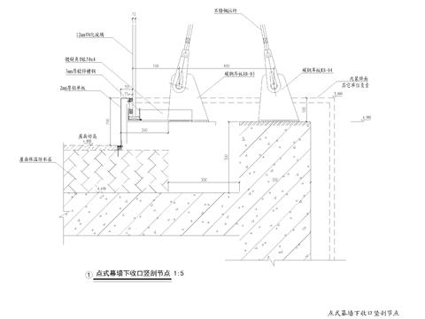  点式玻璃幕墙cad节点图 