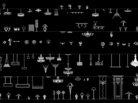  灯具cad图库 