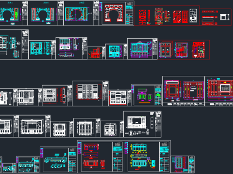  全屋定制橱柜玄关柜cad图库 