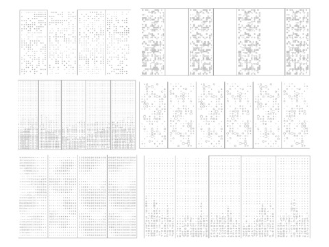  渐变冲孔板 穿孔板 建筑镂空表皮 穿洞板铝板cad图库 