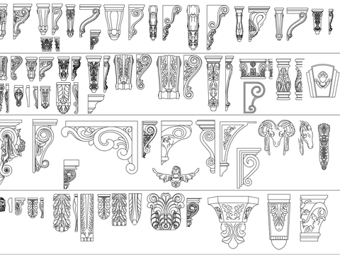  欧式雕花cad图库 